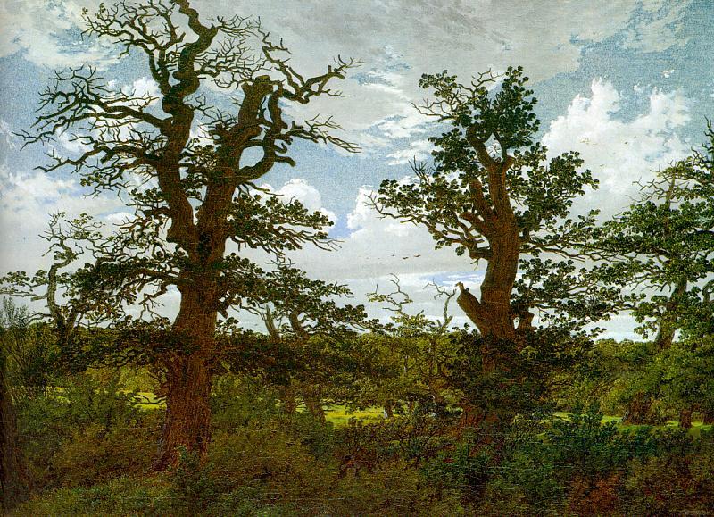 Caspar David Friedrich Landscape with Oak Trees and a Hunter china oil painting image